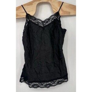 No‎ Boundaries Y2K Lace Camisole Cami Tank Top Black  sequins  Beads  XL Juniors